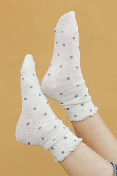 Jana Socks-Light Grey Dot
