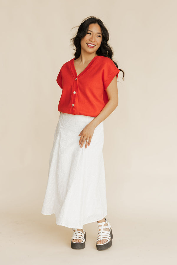 Kacey Sweater Vest-Red