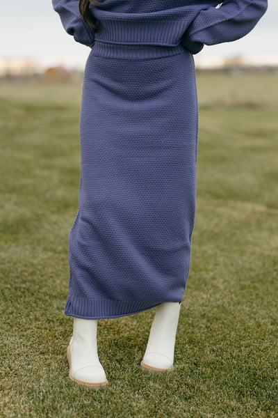Kenny Sweater Skirt-Dusty Indigo