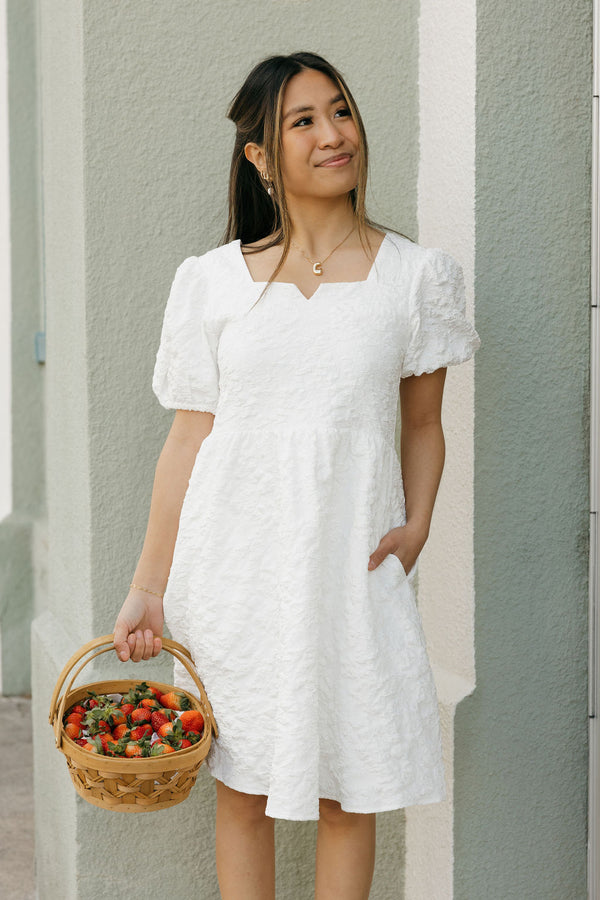 Smitten Dress-White