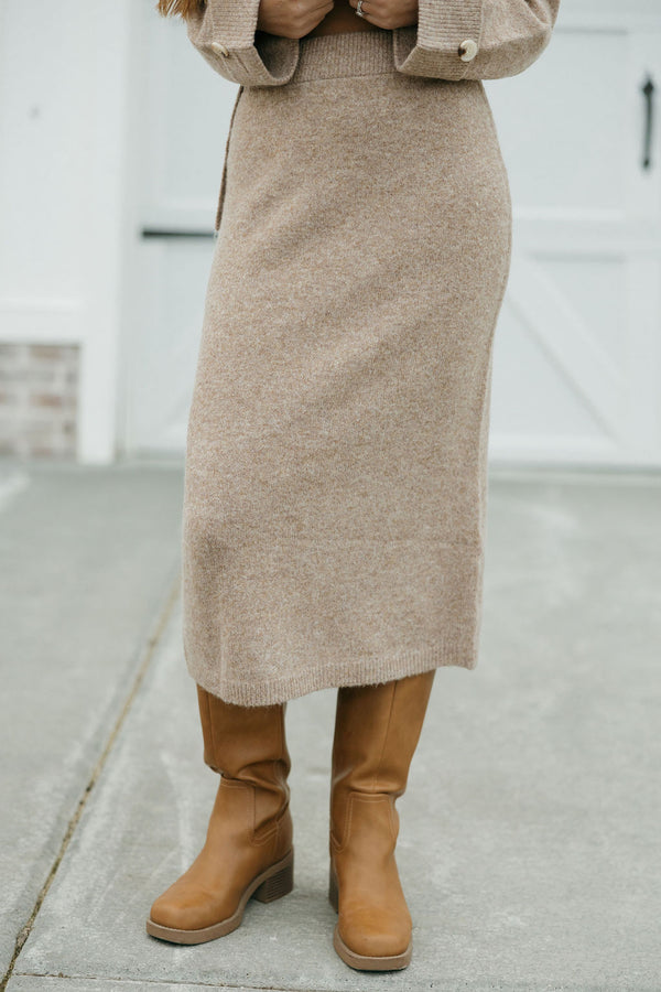 Rylan Sweater Skirt-Soft Mocha