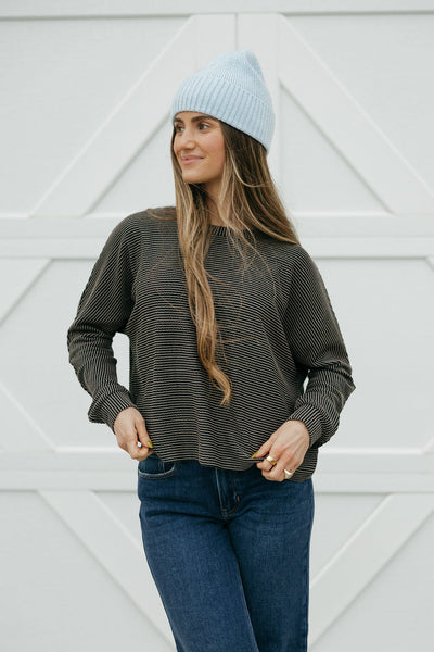 Boone Top Long Sleeve-Charcoal