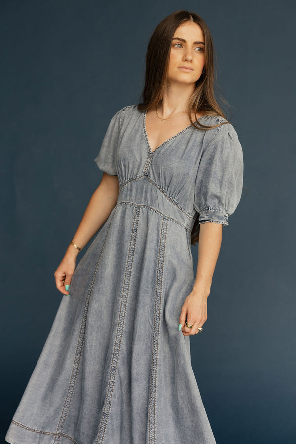 Ellison Dress-Washed Denim