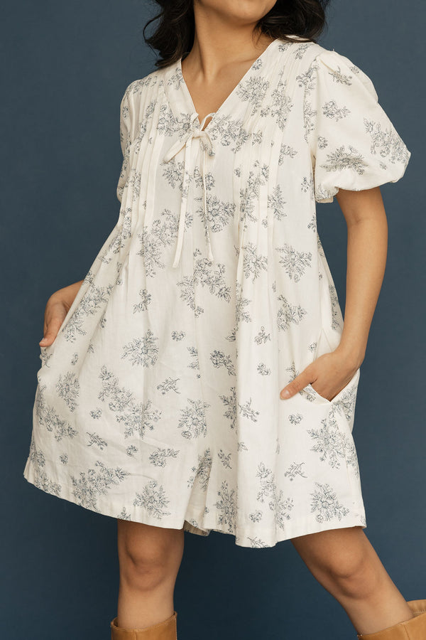 Merla Romper-Cream/Navy