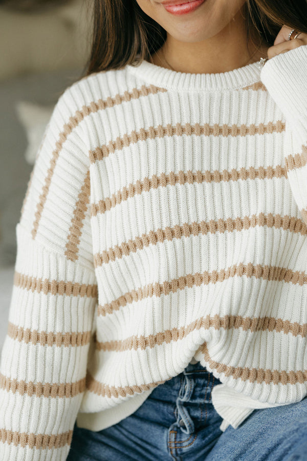 Kassidy Sweater-Ivory/Taupe