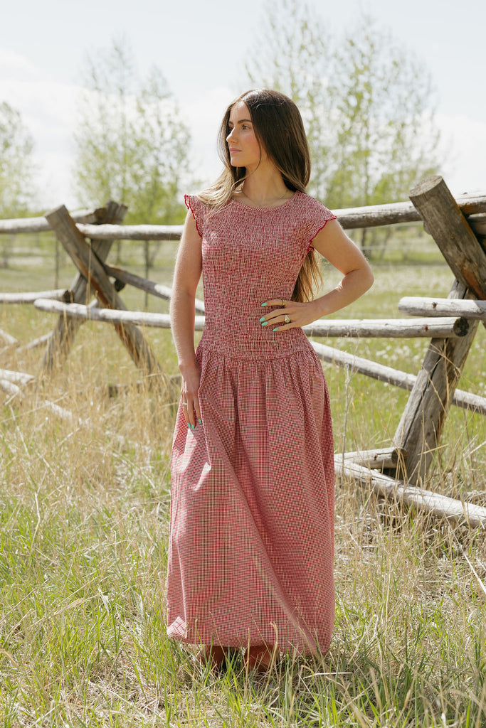 Averie Dress-Red Gingham