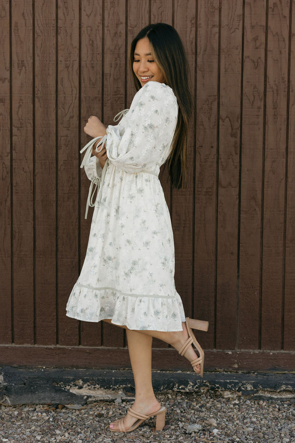 Whitley Dress-Sage Multi