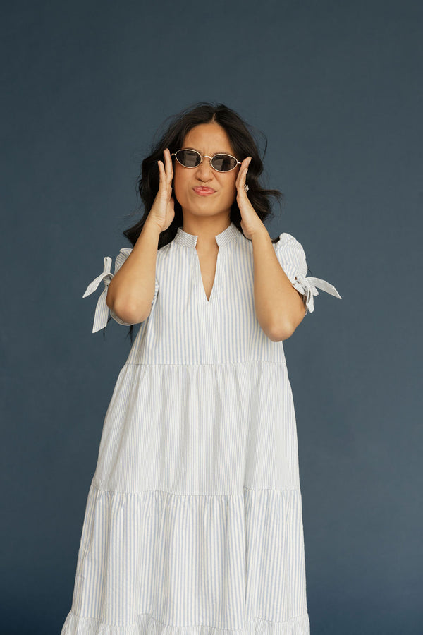 Noah Dress-Blue Stripe