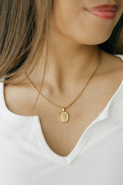 Sweet Sunflower Necklace-Gold
