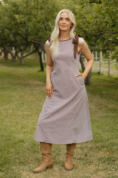 Mabel Dress-Brown Gingham