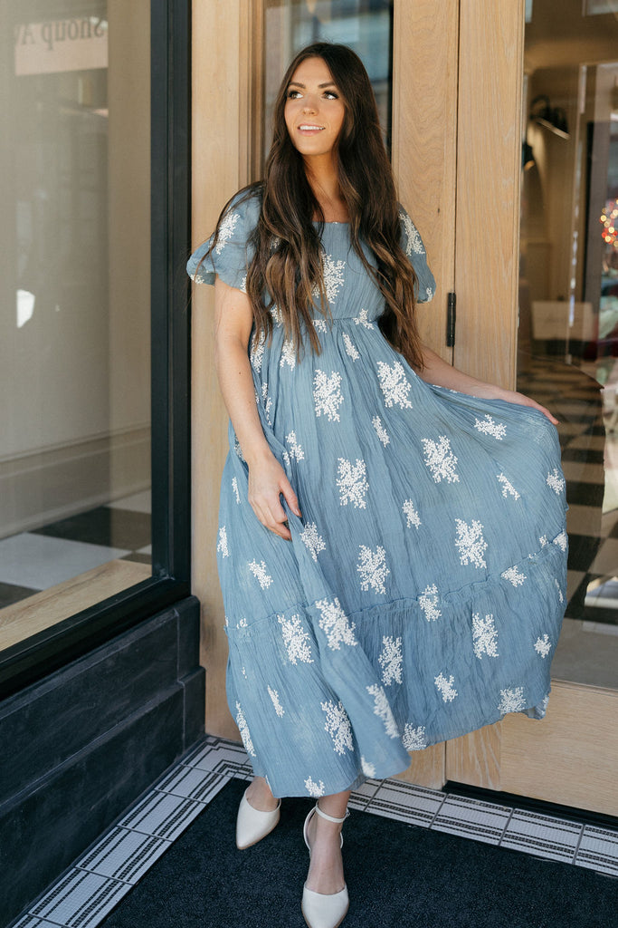 Cathleen Dress-Dusty Blue