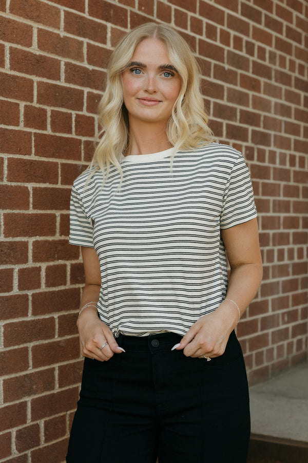 Gabby Tee-Beige/Black