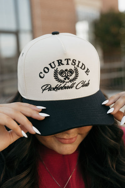 Courtside Pickleball Club Trucker Hat-Black
