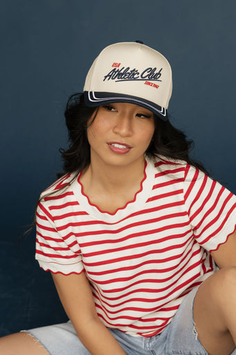 Athletic Club Trucker Hat-Navy