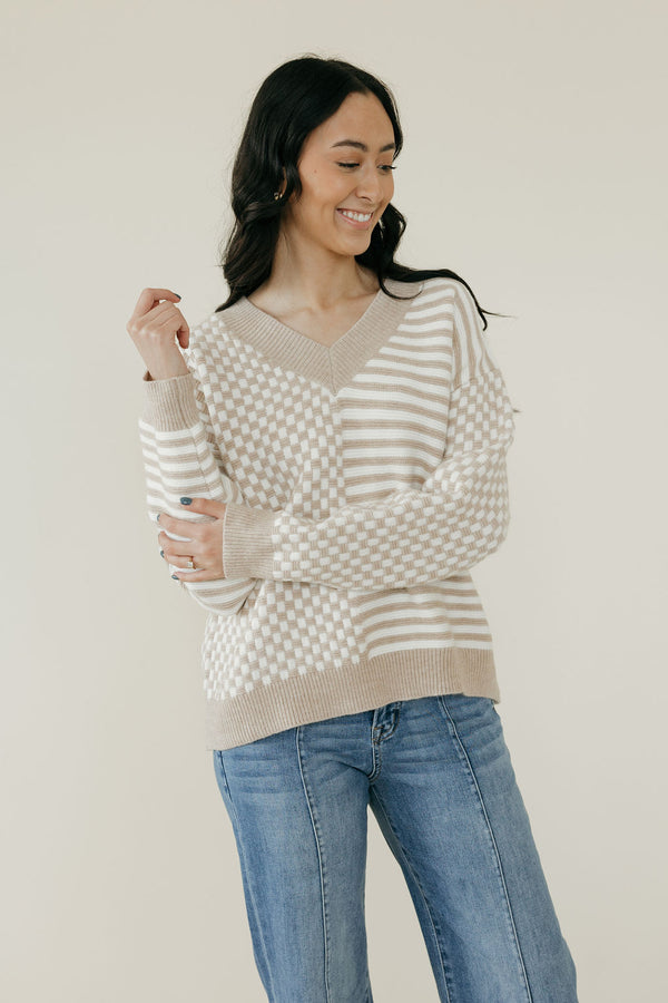 Haiden Sweater-Ivory/Taupe