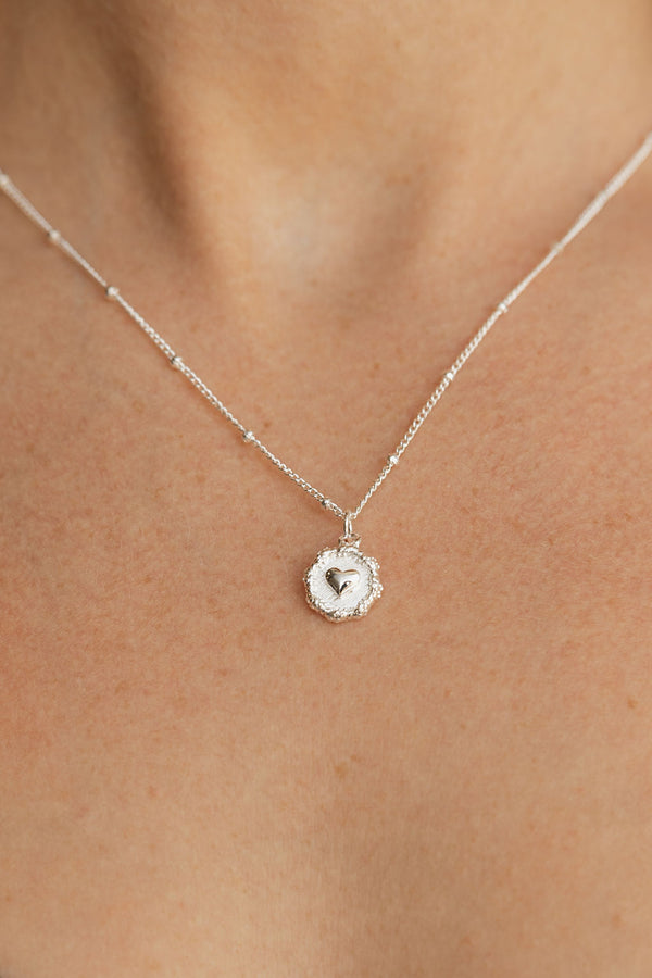 Dainty Heart Necklace-Silver