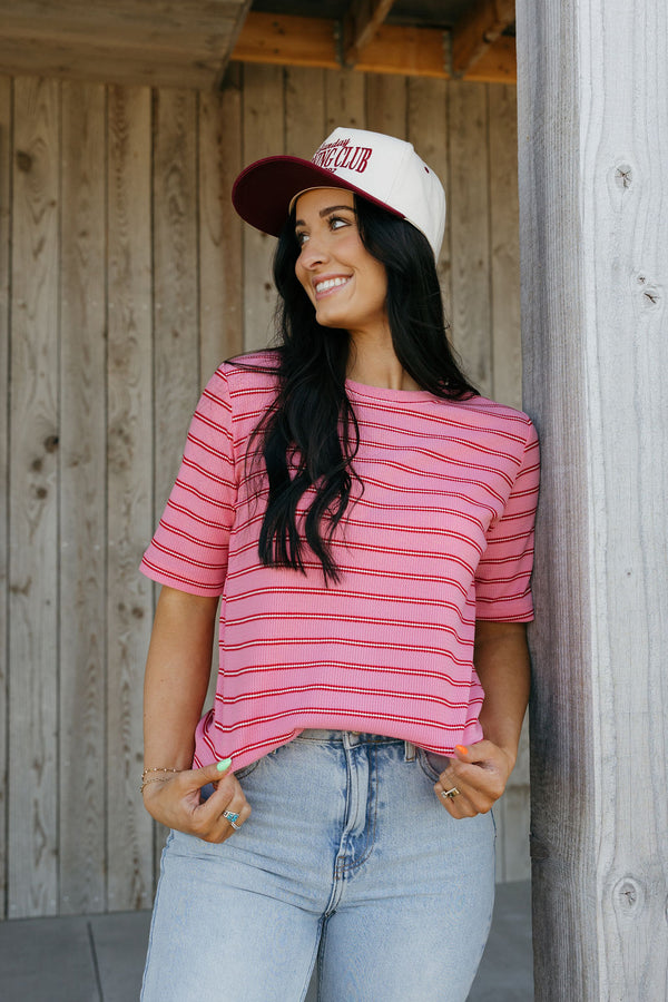 Stanley Tee-Pink Stripe