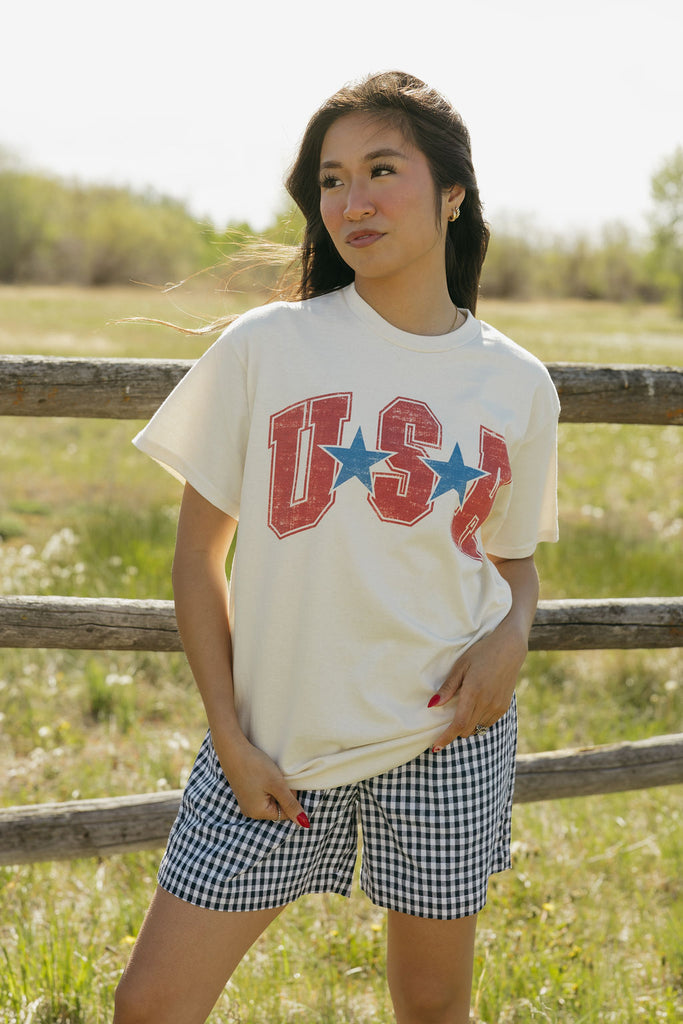 USA Stars Tee-Ivory