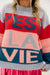 C'est La Vie Sweater-Pink/Blue