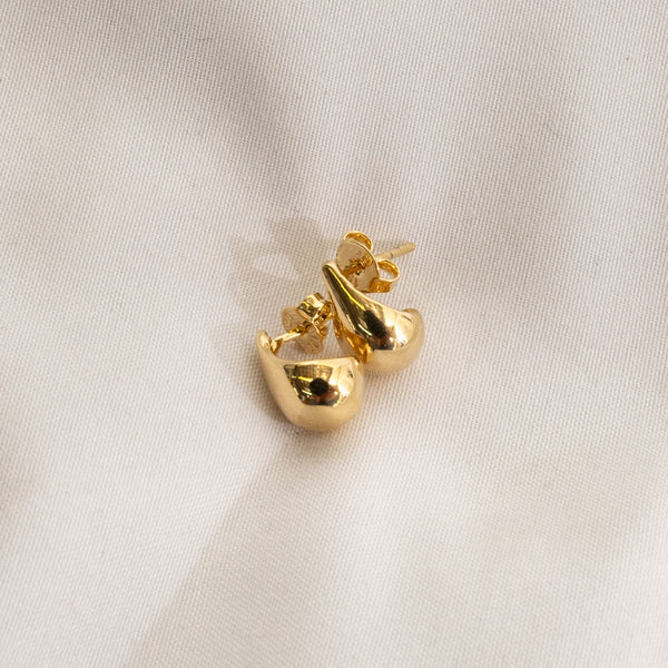 Elma Stud Hoop Earrings-Gold