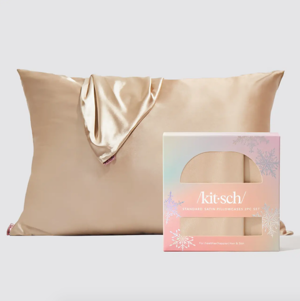 Holiday Satin Pillowcase-Champagne