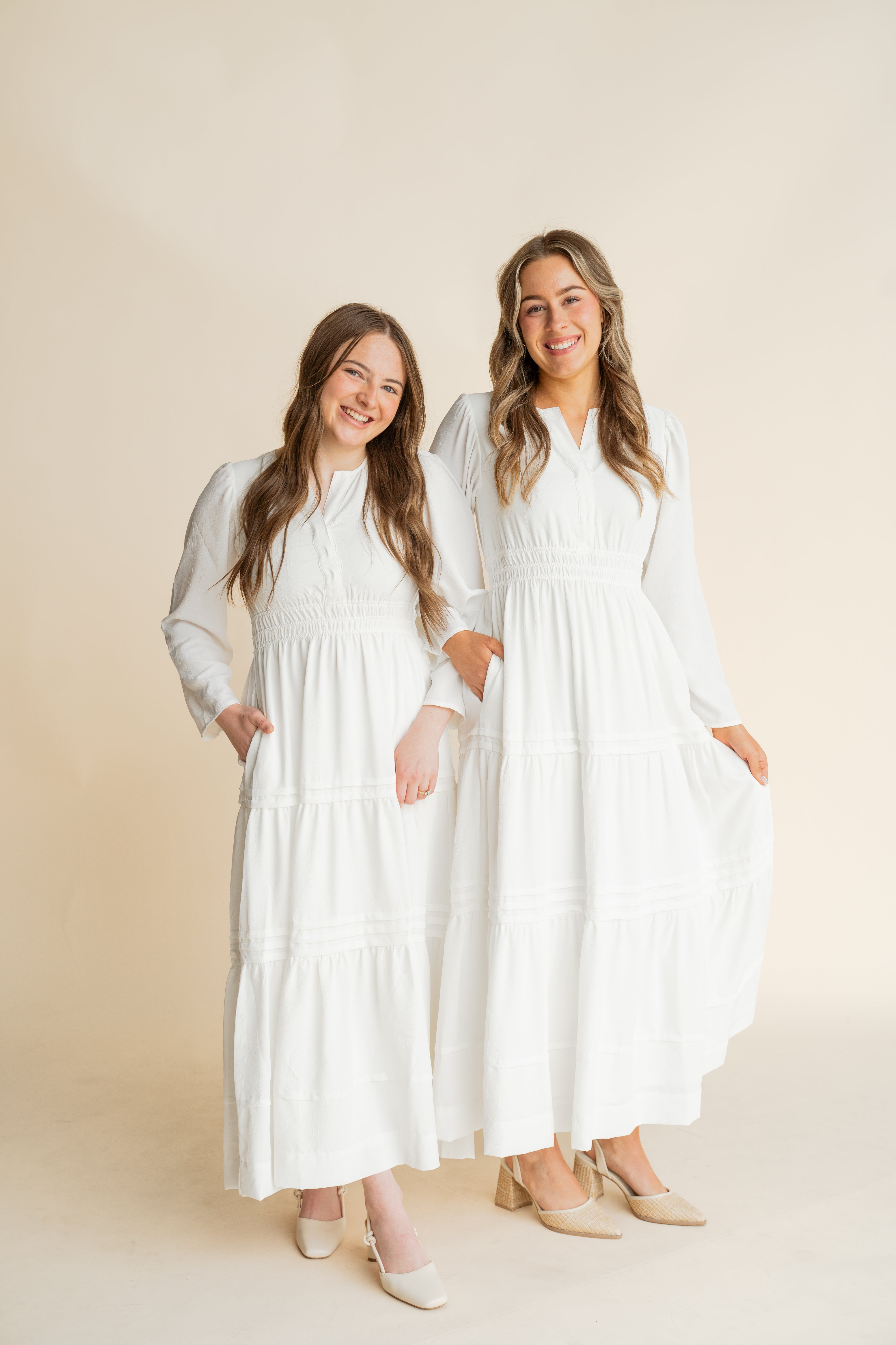 Caribbean Dress Long Sleeve-White – Love Olive Co