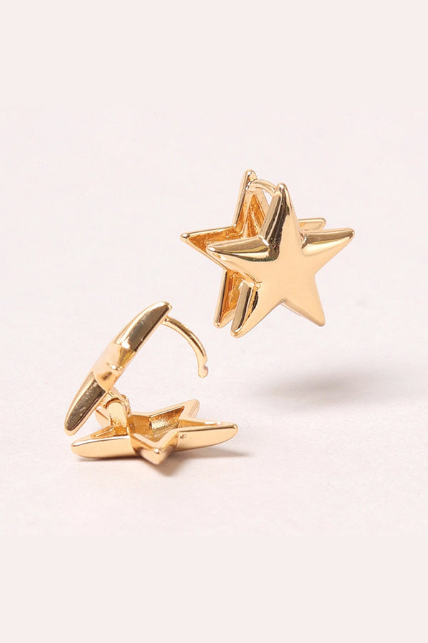 Huggie Star Earrings-14K Gold Dipped