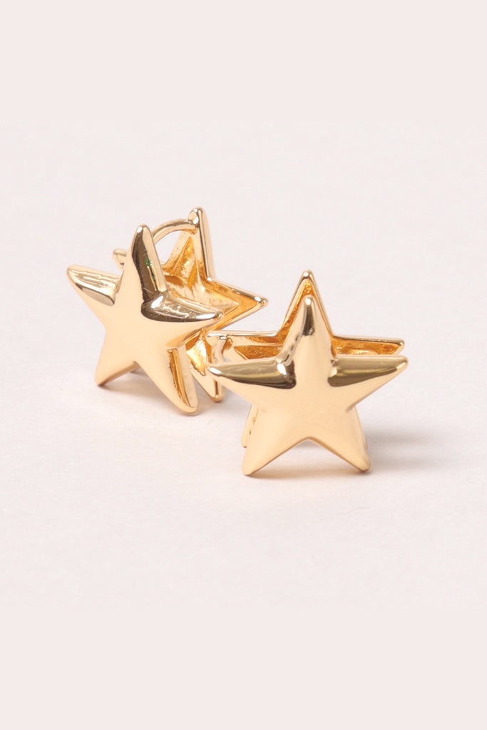 Huggie Star Earrings-14K Gold Dipped