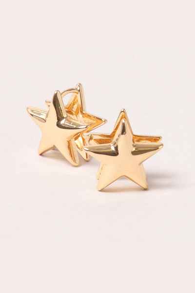 Huggie Star Earrings-14K Gold Dipped