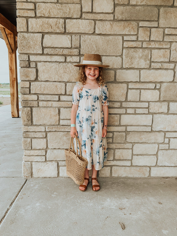 Little Girl's Countryside Dress-Ivory Multi