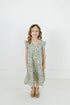 Little Girl's Naomi V-Neck Dress-Dusty Mint