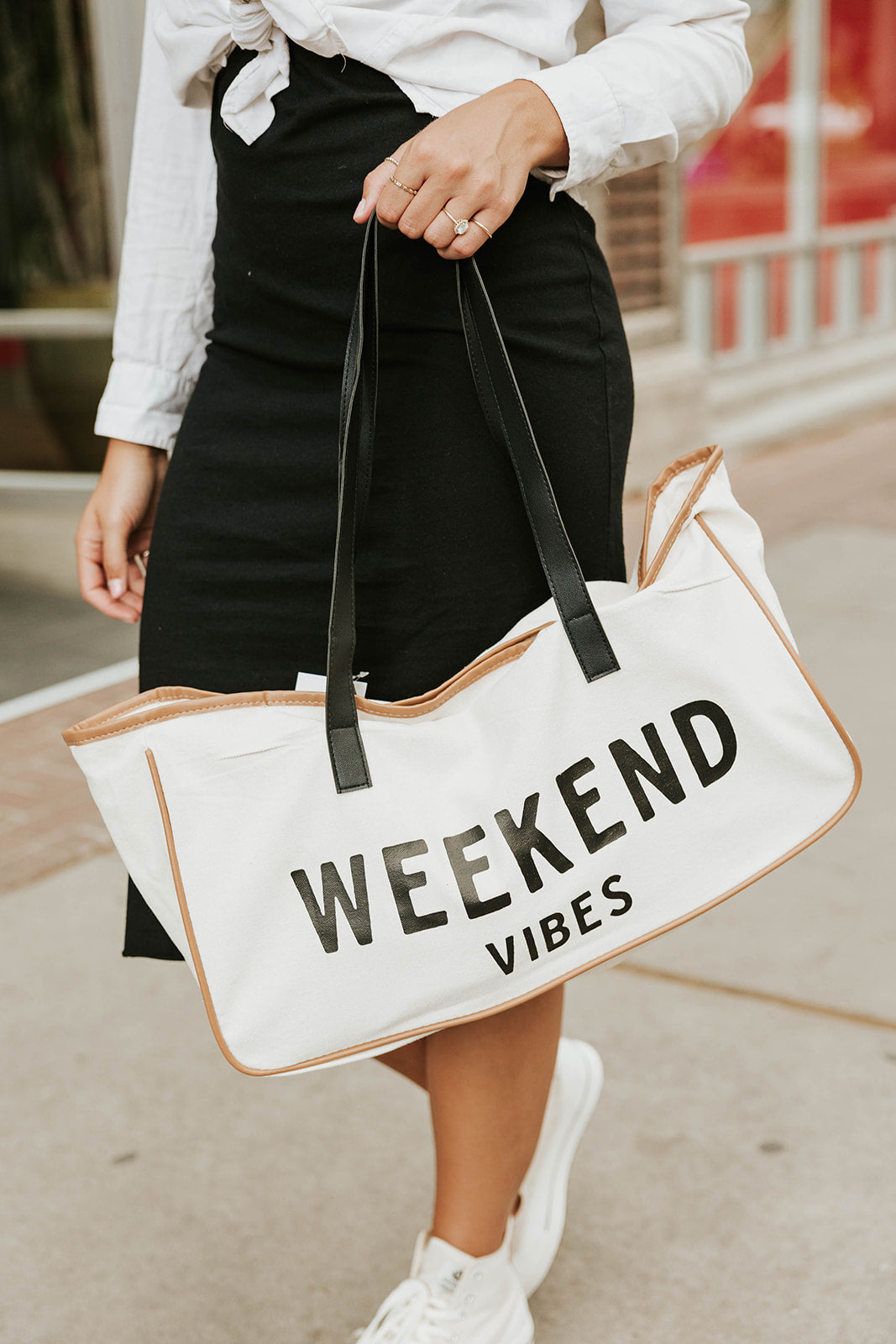 Weekend Vibes Canvas Bag-Oatmeal – Love Olive Co