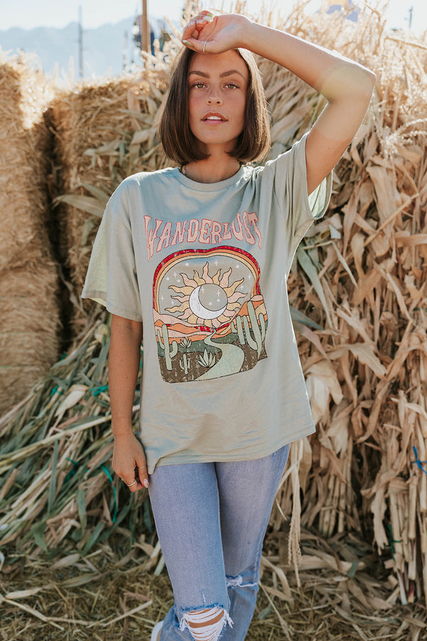 Road Less Traveled Tee-Dusty Sage