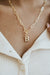Paperclip Chain Initial Necklace-Gold