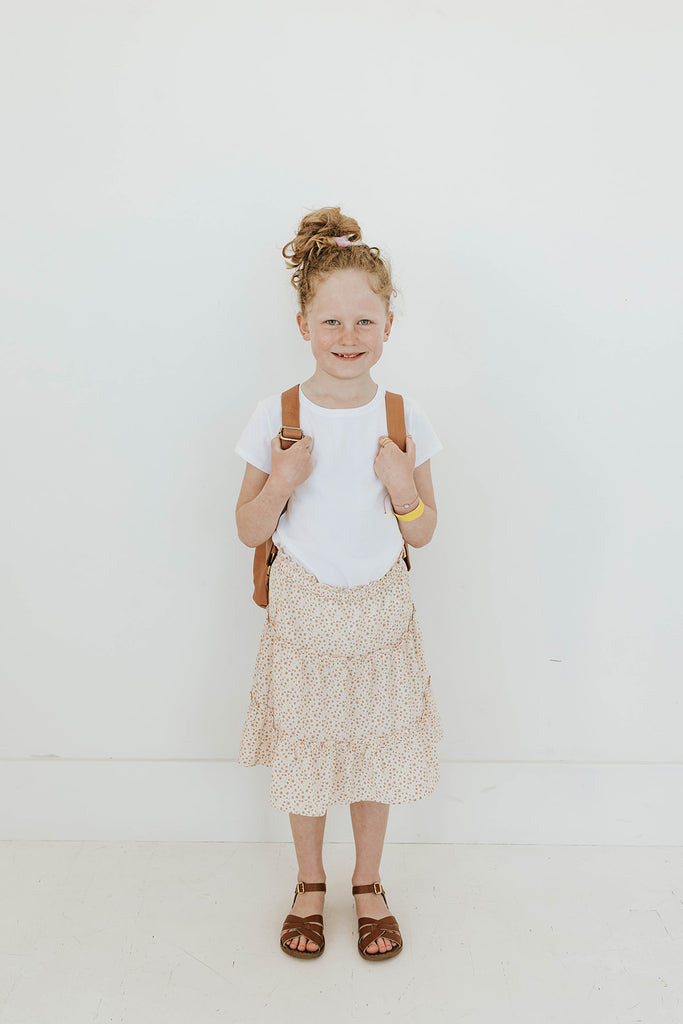Little Girl's Baby's Breath Skirt-Tan Floral